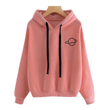 Load image into Gallery viewer, Women Hoodies Sweatshirt Hoody Planet Printed Loose Drawstring Long Sleeve Casual Pullovers Girls Tops Winter Spring Large Size